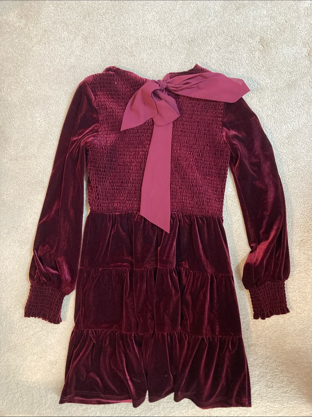 Altar'd State Wine Burgundy Smocked Bodice Dress - Picture 3 of 3
